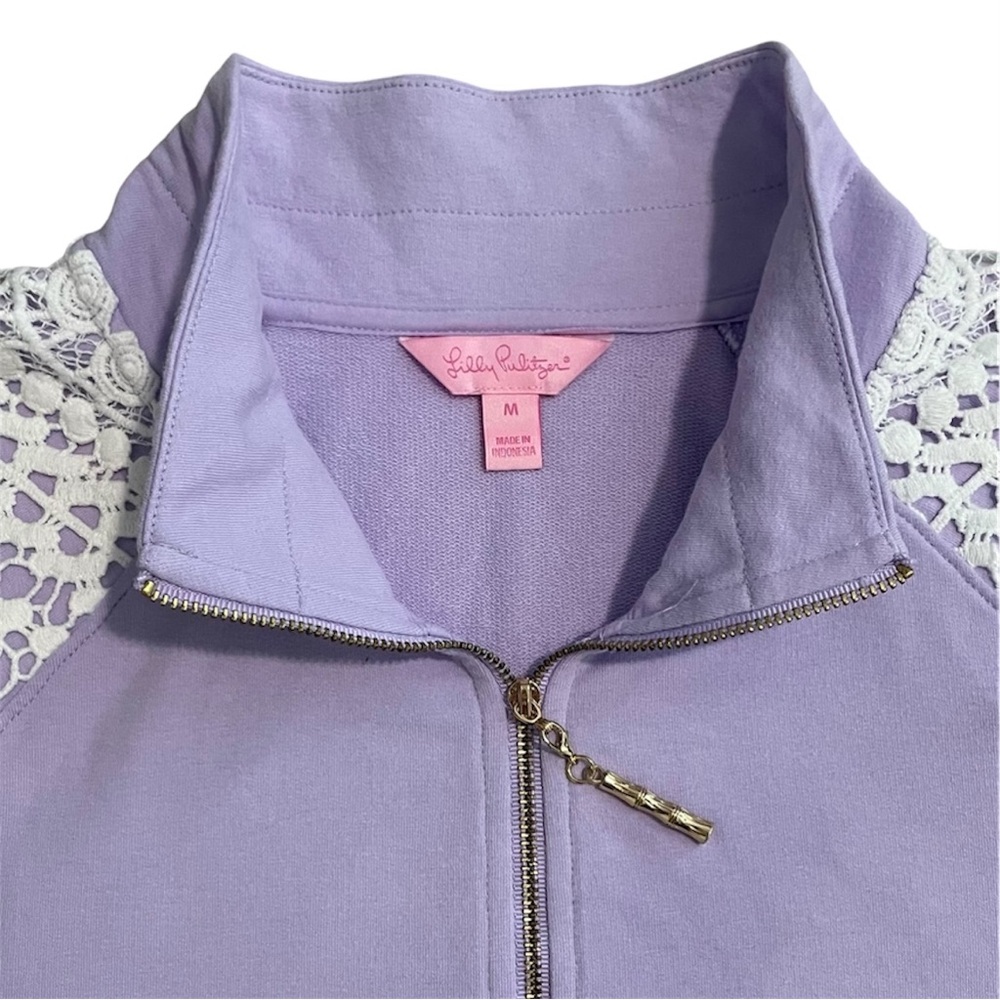 Lilly Pulitzer UPF 50+ Skipper Popover w/ Lace on Shoulders in Lilac Verbena - Picture 11 of 16